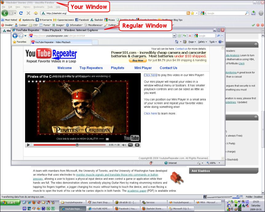 Screenshot: Windows Desktop with Regular Player